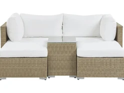 Set da giardino con tavolo 2 posti NOTO Modulare Rattan sintetico (PE) Marrone chiaro