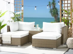 Set da giardino con tavolo 2 posti NOTO Modulare Rattan sintetico (PE) Marrone chiaro