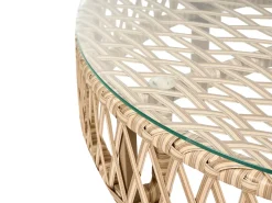 Set da giardino con tavolo 4 posti CALASETTA Lato Sinistro Rattan sintetico (PE) Beige