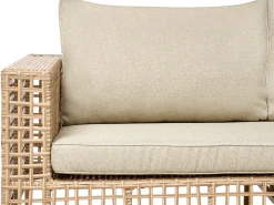 Set da giardino con tavolo 4 posti CALASETTA Lato Sinistro Rattan sintetico (PE) Beige