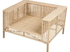 Set da giardino con tavolo 4 posti CALASETTA Lato Sinistro Rattan sintetico (PE) Beige