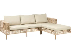 Set da giardino con tavolo 4 posti CALASETTA Lato Sinistro Rattan sintetico (PE) Beige