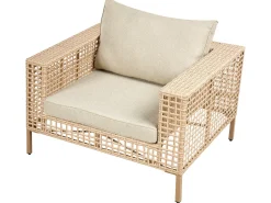 Set da giardino con tavolo 4 posti CALASETTA Lato Sinistro Rattan sintetico (PE) Beige