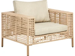 Set da giardino con tavolo 4 posti CALASETTA Lato Sinistro Rattan sintetico (PE) Beige