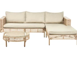 Set da giardino con tavolo 4 posti CALASETTA Lato Sinistro Rattan sintetico (PE) Beige