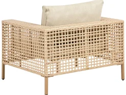 Set da giardino con tavolo 4 posti CALASETTA Lato Sinistro Rattan sintetico (PE) Beige