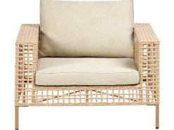 Set da giardino con tavolo 4 posti CALASETTA Lato Sinistro Rattan sintetico (PE) Beige