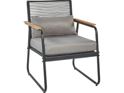 Set da giardino con tavolo 4 posti POMONTE Metallo Nero
