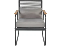 Set da giardino con tavolo 4 posti POMONTE Metallo Nero