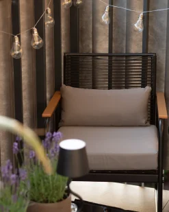 Set da giardino con tavolo 4 posti POMONTE Metallo Nero