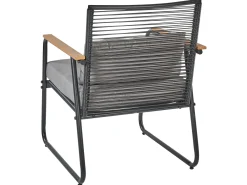 Set da giardino con tavolo 4 posti POMONTE Metallo Nero