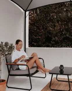 Set da giardino con tavolo 4 posti POMONTE Metallo Nero