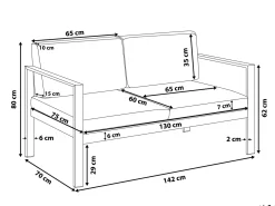 Set da giardino con tavolo 4 posti SALERNO Metallo Grigio scuro