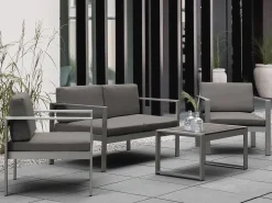 Set da giardino con tavolo 4 posti SALERNO Metallo Grigio scuro