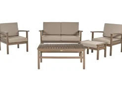 Set da giardino con tavolo 4 posti MANILA Legno di acacia certificato Marrone scuro