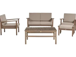 Set da giardino con tavolo 4 posti MANILA Legno di acacia certificato Marrone scuro