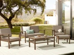 Set da giardino con tavolo 4 posti MANILA Legno di acacia certificato Marrone scuro