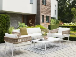 Set da giardino con tavolo 5 posti SERLA Metallo Bianco