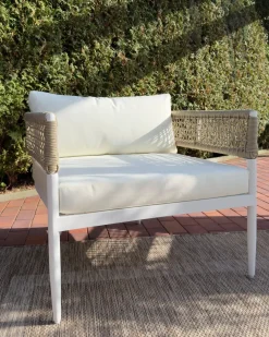 Set da giardino con tavolo 5 posti SERLA Metallo Bianco