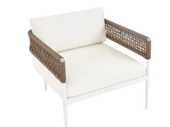 Set da giardino con tavolo 5 posti SERLA Metallo Bianco