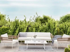 Set da giardino con tavolo 5 posti SERLA Metallo Bianco