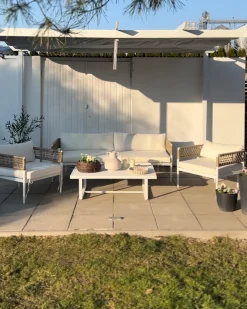 Set da giardino con tavolo 5 posti SERLA Metallo Bianco