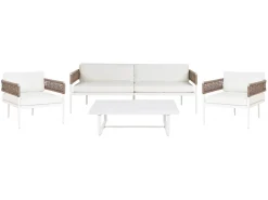 Set da giardino con tavolo 5 posti SERLA Metallo Bianco