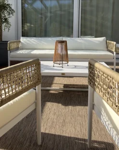 Set da giardino con tavolo 5 posti SERLA Metallo Bianco