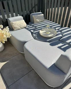 Set da giardino con tavolo 4 posti FABRO Modulare Grigio chiaro