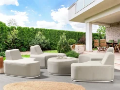 Set da giardino con tavolo 4 posti FABRO Modulare Grigio chiaro