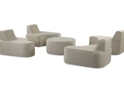 Set da giardino con tavolo 4 posti FABRO Modulare Grigio chiaro