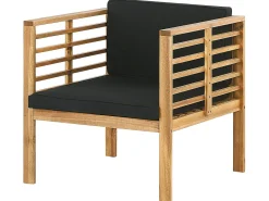 Set da giardino con tavolo 4 posti PACIFIC Legno d'acacia Nero