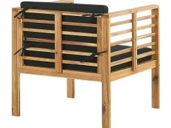 Set da giardino con tavolo 4 posti PACIFIC Legno d'acacia Nero