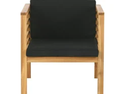 Set da giardino con tavolo 4 posti PACIFIC Legno d'acacia Nero