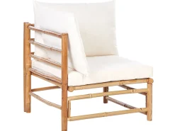 Set da giardino con tavolo 5 posti CERRETO Bambù Bianco sporco