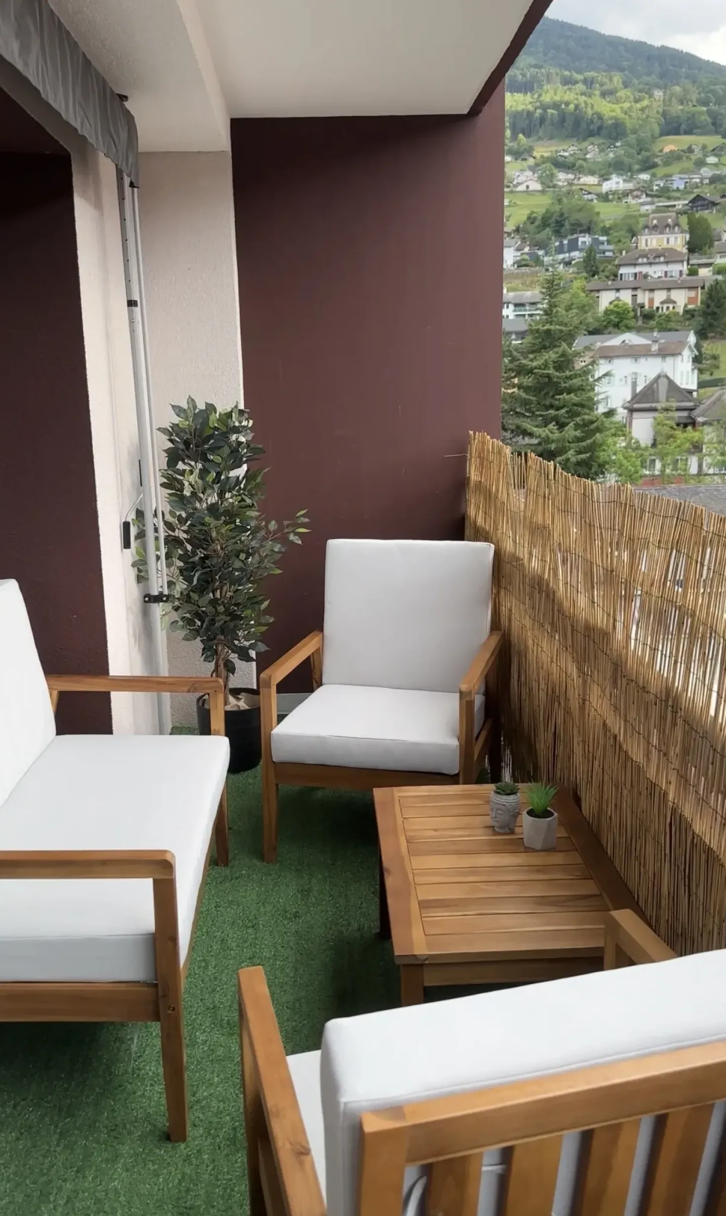 Set da giardino con tavolo 4 posti PALLANO Legno d'acacia Tortora