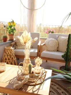 Set da giardino con tavolo 4 posti PALLANO Legno d'acacia Tortora