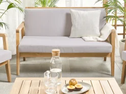 Set da giardino con tavolo 4 posti PALLANO Legno d'acacia Tortora