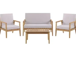 Set da giardino con tavolo 4 posti PALLANO Legno d'acacia Tortora