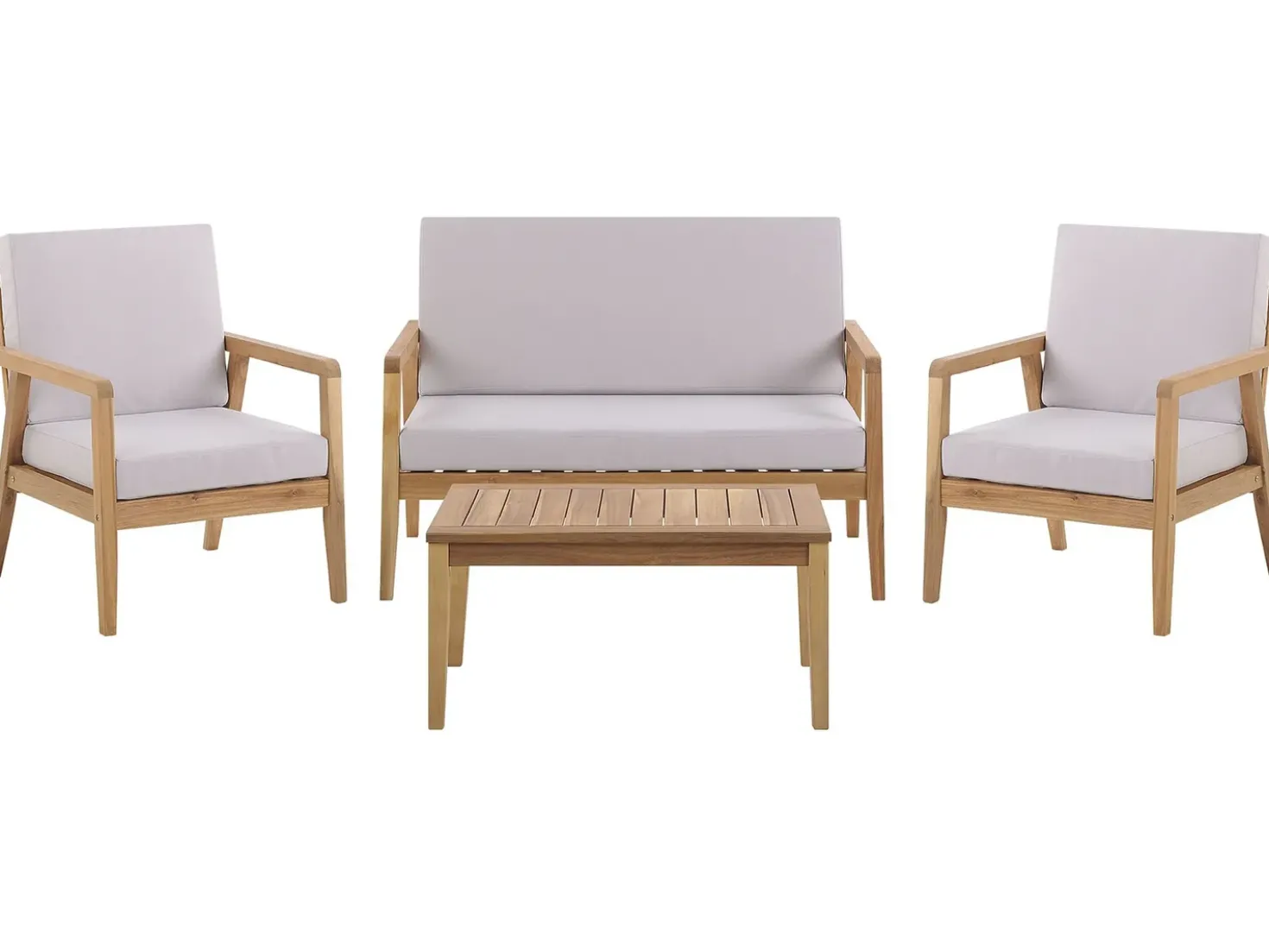 Set da giardino con tavolo 4 posti PALLANO Legno d'acacia Tortora