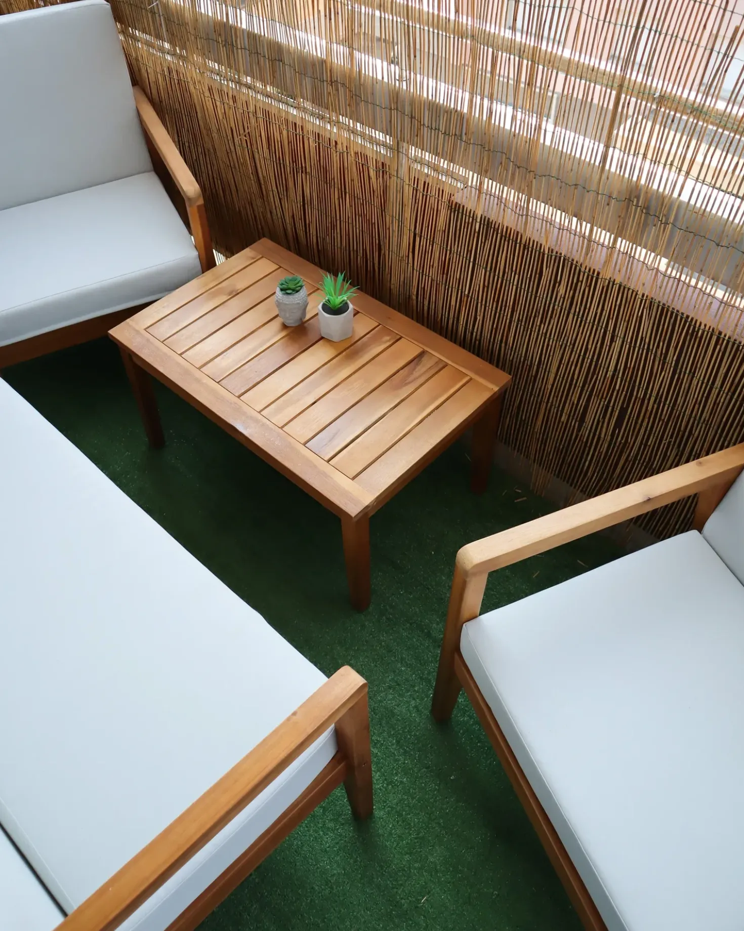Set da giardino con tavolo 4 posti PALLANO Legno d'acacia Tortora