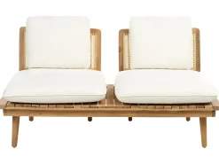 Set da giardino con tavolo 4 posti ACCADIA Legno di acacia certificato Beige chiaro