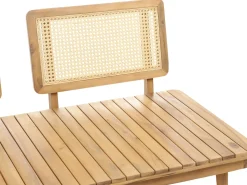 Set da giardino con tavolo 4 posti ACCADIA Legno di acacia certificato Beige chiaro
