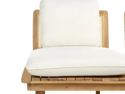 Set da giardino con tavolo 4 posti ACCADIA Legno di acacia certificato Beige chiaro