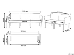 Set da giardino con tavolo 5 posti SKALA Metallo Grigio scuro