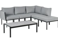 Set da giardino con tavolo 5 posti SKALA Metallo Grigio scuro