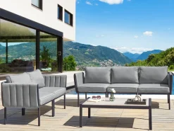 Set da giardino con tavolo 5 posti SKALA Metallo Grigio scuro