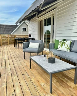Set da giardino con tavolo 5 posti SKALA Metallo Grigio scuro