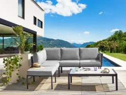 Set da giardino con tavolo 5 posti SKALA Metallo Grigio scuro
