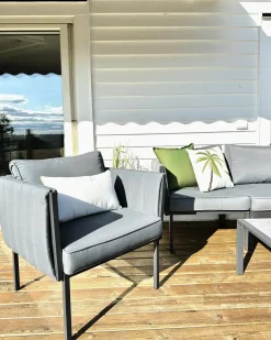 Set da giardino con tavolo 5 posti SKALA Metallo Grigio scuro